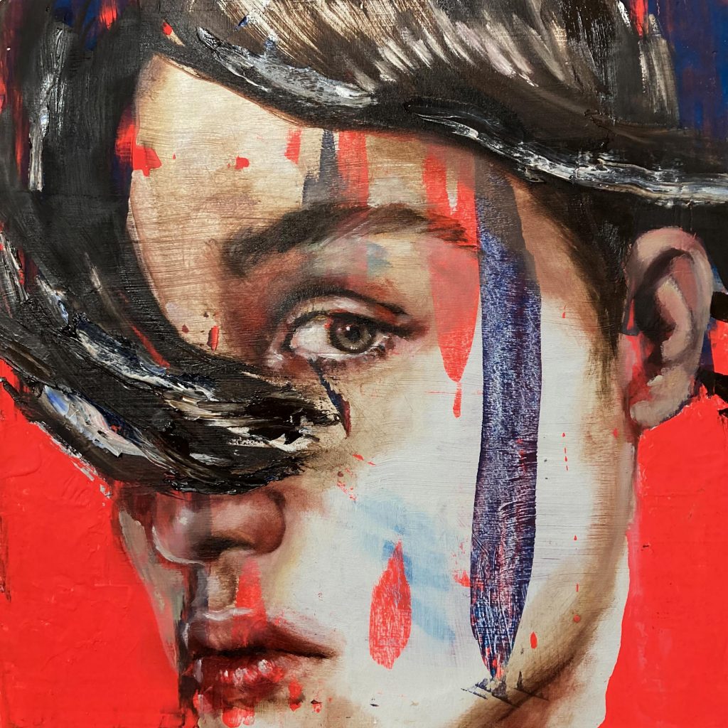 painting portrait by Amaia Marzabal In Movement