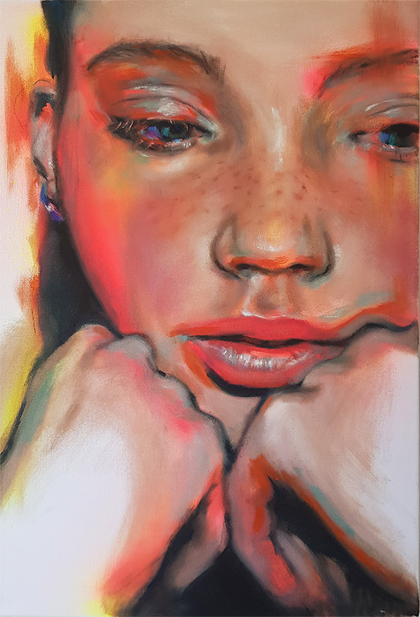 painting Marzabal Neon portrait