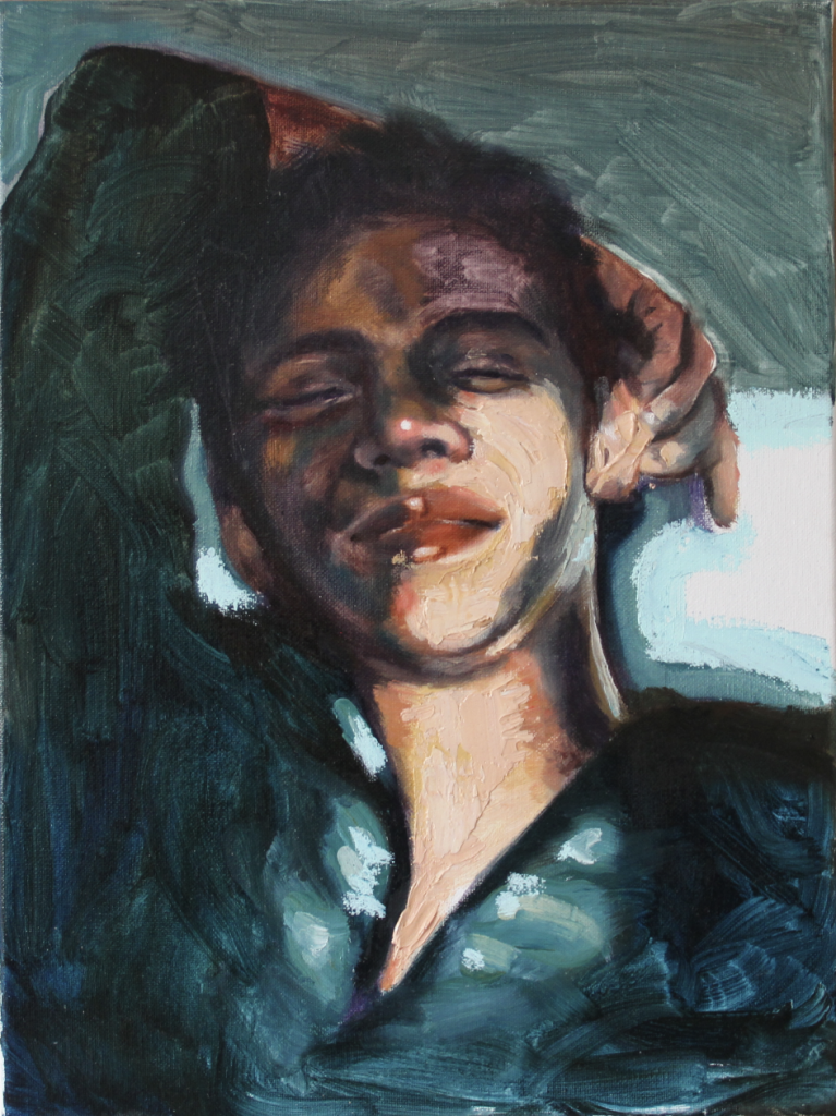 Peace portrait painting by Amaia Marzabal